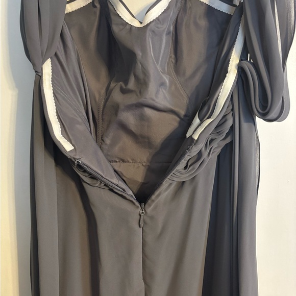 WEDDING BRIDESMAID PROM AZAZIE Grey A-Line Strapless Chiffon Convertible Dress 👗 - Picture 14 of 15